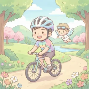 サイクリングをしているイラスト