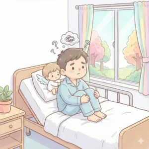 考え込んでいる男性のイラスト