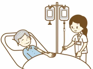 点滴をしている患者