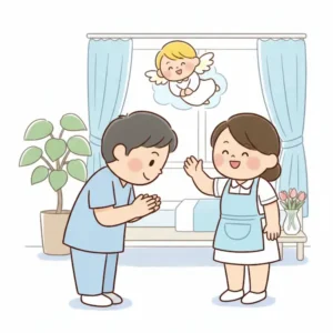 挨拶しているイラスト画像