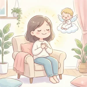 幸せを感じている女性のイラスト